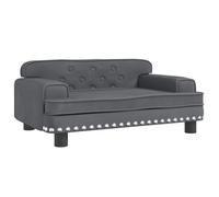 vidaXL Sofá para Niños, Mini Sofá Cama, Silla para Cuarto de Juegos Dormitorio, Sofá para Niños de 3-6 años, Terciopelo Gris Oscuro 70x45x30 cm