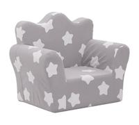 vidaXL Sofá para niños Felpa Suave Gris Claro con Estrellas
