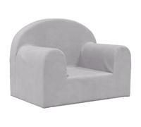 vidaXL Sofá para Niños, Sillón con Respaldo Reposabrazos, Mini Sofá Infantil, Asiento Sofá para Dormitorio Sala de Juegos, Felpa Suave Gris Claro