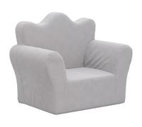 vidaXL Sofá para Niños, Sillón con Respaldo Reposabrazos, Mini Sofá Infantil, Asiento Sofá para Dormitorio Sala de Juegos, Felpa Suave Gris Claro