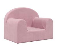 vidaXL Sofá para Niños, Sillón con Respaldo Reposabrazos, Mini Sofá Infantil, Asiento Sofá para Dormitorio Sala de Juegos, Felpa Suave Rosa