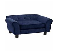 vidaXL Sofá para Perros Gatos Mascotas Animales Pequeños Salón Cama Acolchado Grueso Suave Antideslizante Lavable Felpa Azul 72x45x30 cm