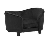 Vidaxl sofá felpa negro para perros