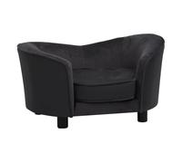 Vidaxl sofá grueso acolchado negro para perros