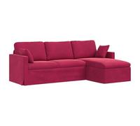 vidaXL Sofá Rojo Vino 228 x 134 x 80 cm Terciopelo, Sofá de Sala, Modular y Elegante, cómoda tapicería de Terciopelo, Asientos ergonómicos, diseño Chic para tu hogar