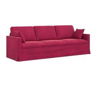 vidaXL Sofá Rojo Vino 228 x 78 x 80 cm Terciopelo, Sala, Sofá Moderno, Diseño Ergonómico, Asientos de Terciopelo, Sofá Seccional Modular, Familiar Contemporáneo