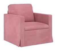 vidaXL Sofá Rosa 78 x 78 x 80 cm Terciopelo, Sala, Sofá Moderno, Diseño Ergonómico, Asientos de Terciopelo, Sofá Seccional Modular, Familiar Contemporáneo