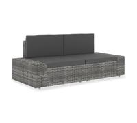 Vidaxl sofá seccional de 2 plazas de ratán sintético gris