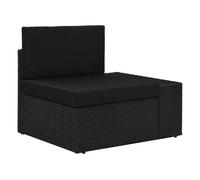 Vidaxl sofá seccional esquina reposabrazos izquierdo ratán pe negro