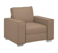 vidaXL Sofá Silla de poliéster Cappuccino de, con un diseño Moderno, cojín Tipo Boxed, Ideal para Salas y Patios. Mide 59 cm de Ancho, Espacios contemporáneos, un sillón Texturizado