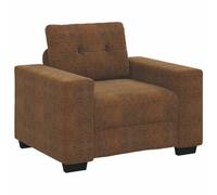 vidaXL Sillón marrón medio para relajarse con reposabrazos tapizados Marco de madera elegante Cómodo asiento interior Silla de salón Muebles contemporáneos rincón de lectura de felpa