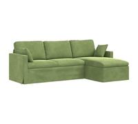 vidaXL Sofá Verde Claro 198 x 134 x 80 cm Terciopelo, Sofá para Sala, sofá Modular Moderno, Asiento ergonómico, loveseat de Terciopelo, diseño Duradero y Elegante