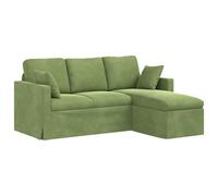vidaXL Sofá Verde Claro 198 x 134 x 80 cm Terciopelo, Sofá para Sala, sofá Modular Moderno, Asiento ergonómico, loveseat de Terciopelo, diseño Duradero y Elegante