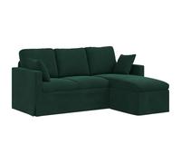 vidaXL Sofá Verde Oscuro 198 x 134 x 80 cm Terciopelo, Sofá para Sala, sofá Modular Moderno, Asiento ergonómico, loveseat de Terciopelo, diseño Duradero y Elegante