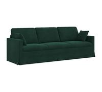 vidaXL Sofá Verde Oscuro 228 x 78 x 80 cm Terciopelo, Sala, Sofá Moderno, Diseño Ergonómico, Asientos de Terciopelo, Sofá Seccional Modular, Familiar Contemporáneo