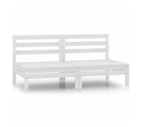 Vidaxl sofás central de jardín 2 unidades blanco madera maciza de pino