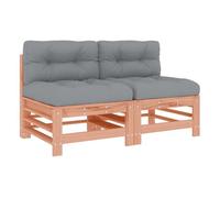 Vidaxl sofás centrales con cojines 2 uds madera maciza abeto douglas