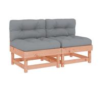 Vidaxl sofás centrales con cojines 2 uds madera maciza abeto douglas