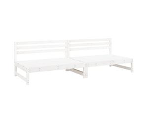 Vidaxl sofás centrales de jardín 2 uds madera de pino blanco 120x80 cm