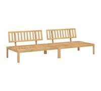 vidaXL Sofás centrales palets de jardín 2 uds Madera Maciza de Acacia, sofá de palets de Madera, Banco de Exterior, Muebles de jardín, Banco de palets
