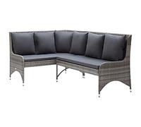 vidaXL Sofás de Esquina de Jardín 2 Piezas Butaca Asiento Exterior Patio Elástica Estable Duradera Sofá Salón Muebles Ratán PE Gris