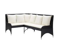 Vidaxl sofás de esquina de jardín 2 piezas ratán pe negro