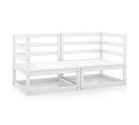 Vidaxl sofás de esquina de jardín 2 uds blanco madera maciza de pino