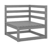 Vidaxl sofás de esquina de jardín 2 uds madera maciza de pino gris