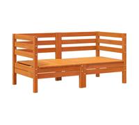 Vidaxl sofás de esquina de jardín 2 uds madera maciza pino marrón cera