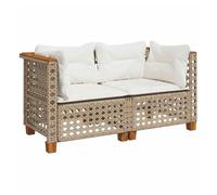 Vidaxl sofás de esquina jardín con cojines 2 uds ratán sintético beige