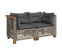 Vidaxl sofás de esquina jardín con cojines 2 uds ratán sintético gris