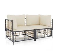 Vidaxl sofás de esquina modulares con cojines 2 uds ratán sintético