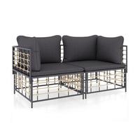 Vidaxl sofás de esquina modulares con cojines 2 uds ratán sintético