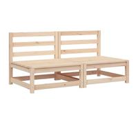 vidaXL Sofás de jardín sin reposabrazos 2 uds Madera Pino 70x70x67 cm