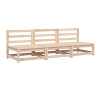 vidaXL Sofás de Jardín sin Reposabrazos 3 uds, Asientos con Respaldos, Sillones Modulares de Listones, Muebles para Patio Terraza, Madera de Pino