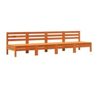 vidaXL Sofás de Jardín sin Reposabrazos 4 uds, Sofás Individuales, Sillones Exterior, Asientos Modulares para Patio, Madera Maciza Pino Marrón Cera