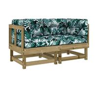 Vidaxl sofás esquineros con cojines 2 uds madera de pino impregnada