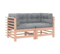 Vidaxl sofás esquineros con cojines 2 uds madera maciza abeto douglas