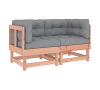 Vidaxl sofás esquineros con cojines 2 uds madera maciza abeto douglas