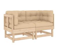 vidaXL Sofás esquineros con Cojines 2 uds Madera Maciza de Pino, sofá de Esquina, sofá de Exterior, sofá de Patio, sofá de jardín, sofá Modular