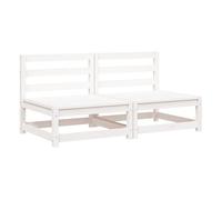 Vidaxl sofás jardín sin reposabrazos 2 uds madera blanco 70x70x67 cm