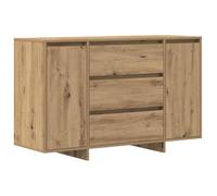 vidaXL Solución de Almacenamiento Aparador Roble Artesanal 120Cm 3 Cajones Mesa Buffet Diseño Moderno Muebles de Interior Sala de Estar Comedor Unidad Funcional Elegante Soluciones Tres Cajones