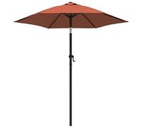 vidaXL Sombrilla de Aluminio, Parasol Toldo Protector, Refugio Solar, Paraguas para Playa Jardín Patio Exterior, Color Terracota 200x224 cm