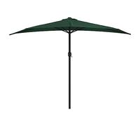 vidaXL Sombrilla de Balcón Semicircular Palo Aluminio 300x155 cm Verde Toldo