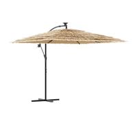 vidaXL Sombrilla de jardín con Leds Poste Acero marrón 269x269x235 cm, sombrilla, sombrilla de Patio, sombrilla de Playa de Hawái