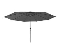 vidaXL Sombrilla de Jardín con Luces LED, Parasol Protector, Refugio Solar, Paraguas para Playa Patio Terraza Exterior, Antracita 400 cm