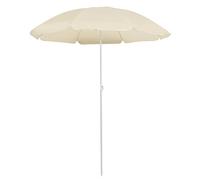 vidaXL Sombrilla de Jardín con Palo de Acero, Parasol Protector, Refugio Solar, Paraguas para Playa Patio Terraza Exterior, Arena 180 cm