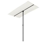 vidaXL Sombrilla de Jardín con Palo de Aluminio, Parasol Toldo, Refugio Solar, Paraguas para Playa Terraza Patio, Blanco Arena 180x110cm