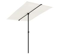 vidaXL Sombrilla de Jardín con Palo de Aluminio, Parasol Toldo, Refugio Solar, Paraguas para Playa Terraza Patio, Blanco Arena 2x1,5 m
