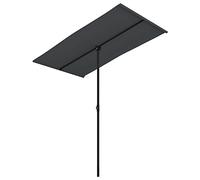 vidaXL Sombrilla de jardín con Palo de Aluminio Negra 180x110 cm